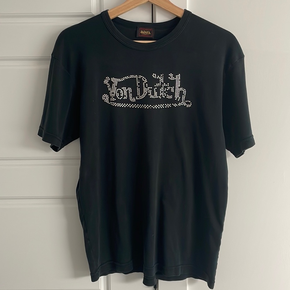 Glitter Original tag Von Dutch t-shirt black